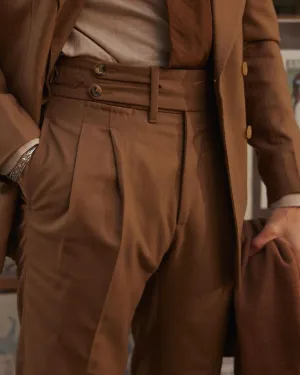 Reinforced Pockets Vitale Barberis Canonico - Sand Wool Flannel High Rise Double Tab Pant