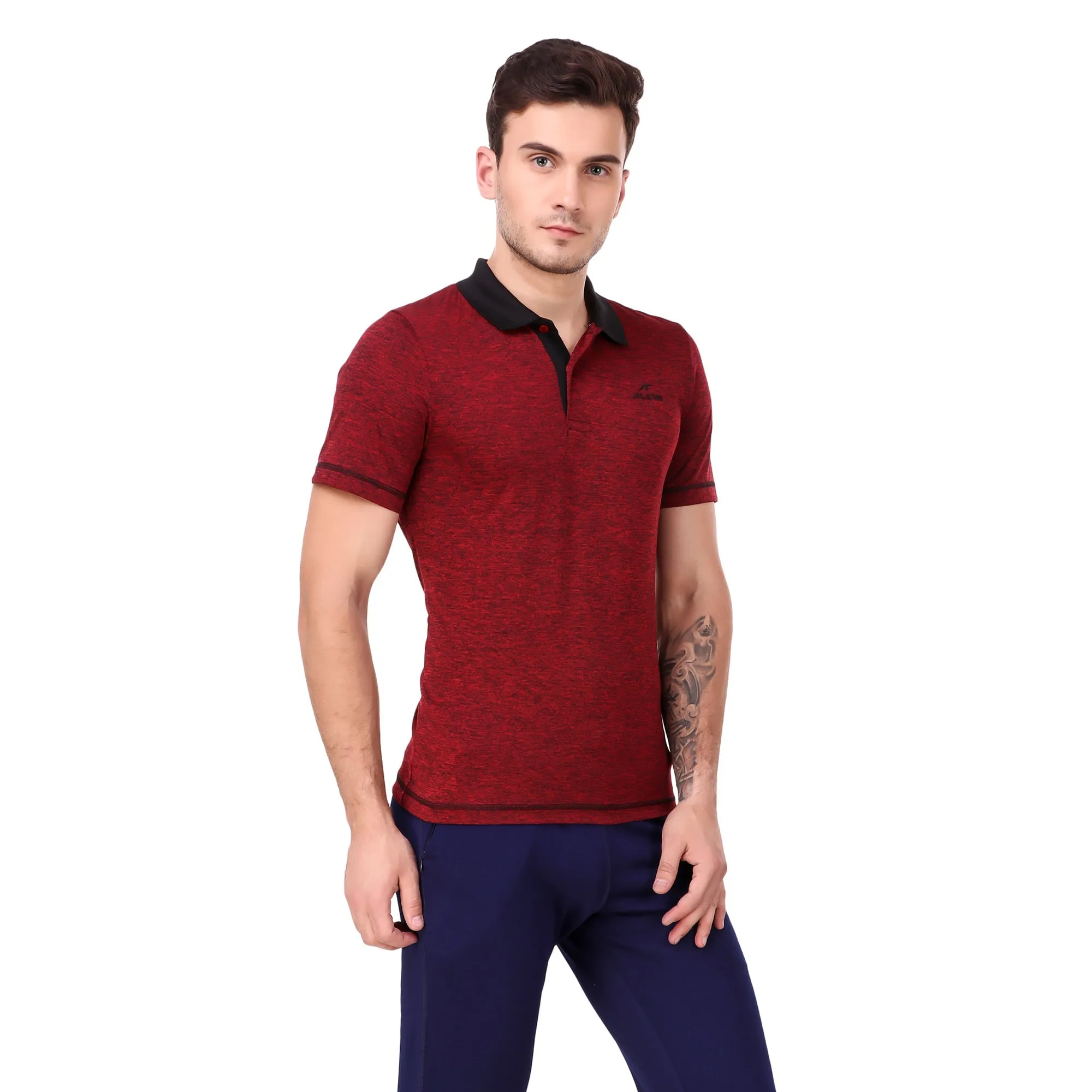 Alcis Men Solid Red Polo FadeResistant Dye