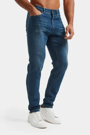 Athletic Fit Jeans in Mid Blue Eco Certified Textile Standards