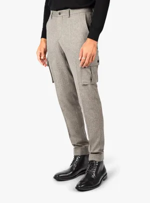 Isla Oat Flannel Cargo Trousers Breathable back panel