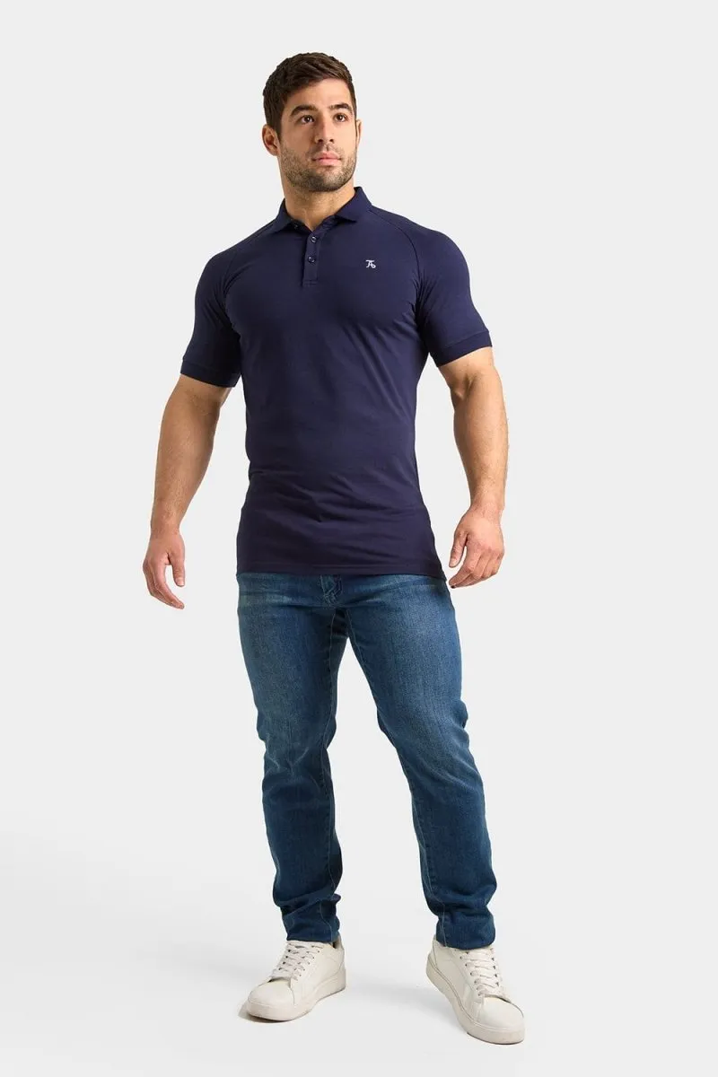 Athletic Fit Polo Shirt in True Navy Preppy Style Golf Clubhouse