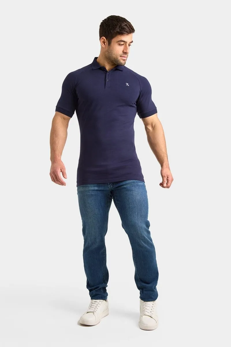 Weekend Brunch Ventilated Side Gussets Athletic Fit Polo Shirt in True Navy