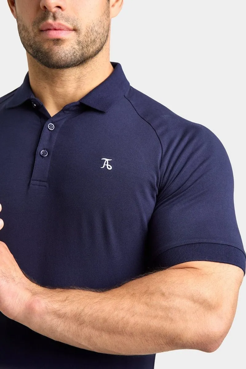 NonRestrictive Cut Athletic Fit Polo Shirt in True Navy