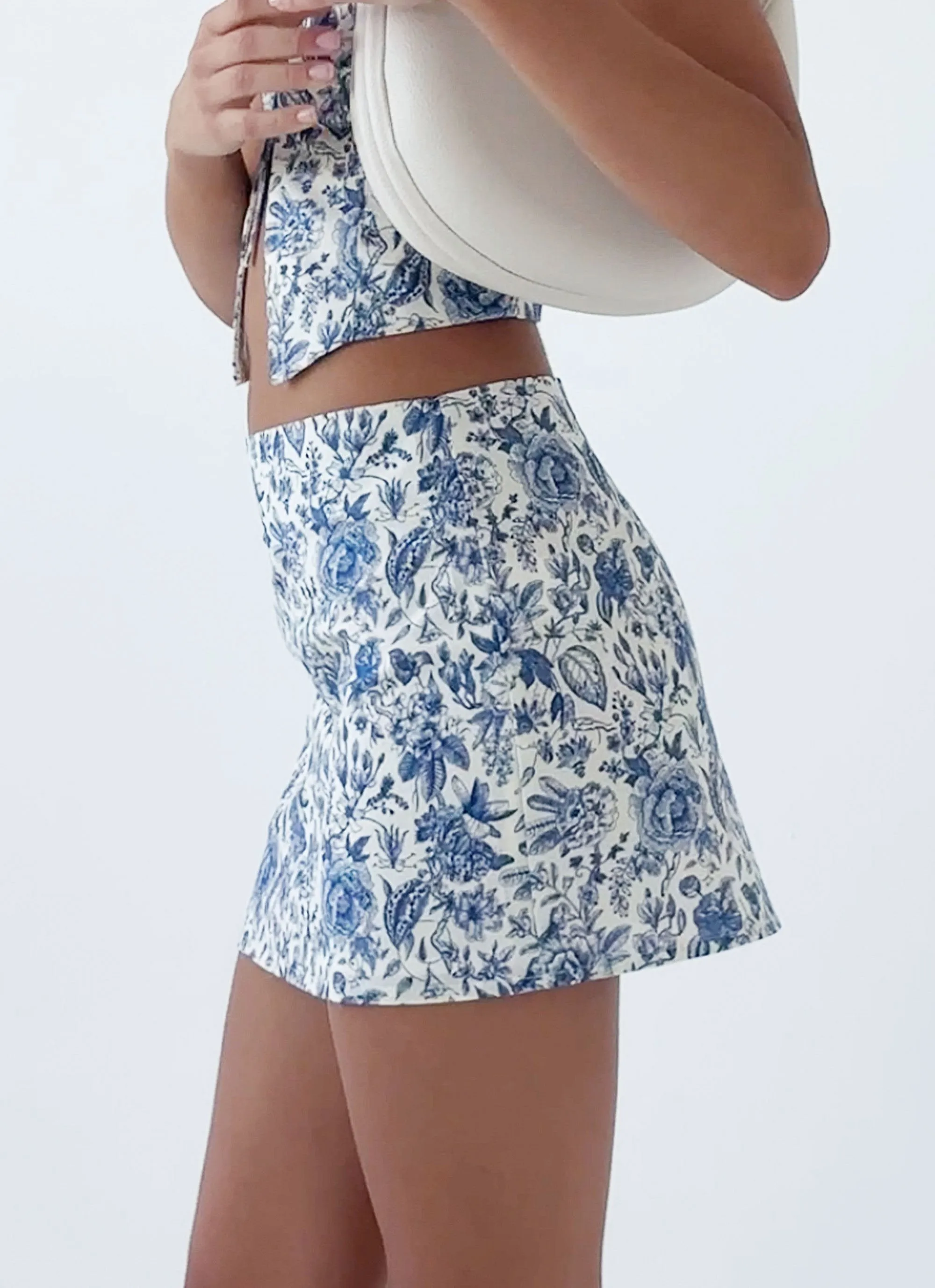 Take Me Away Mini Skirt - Blue Paisley Love Blend