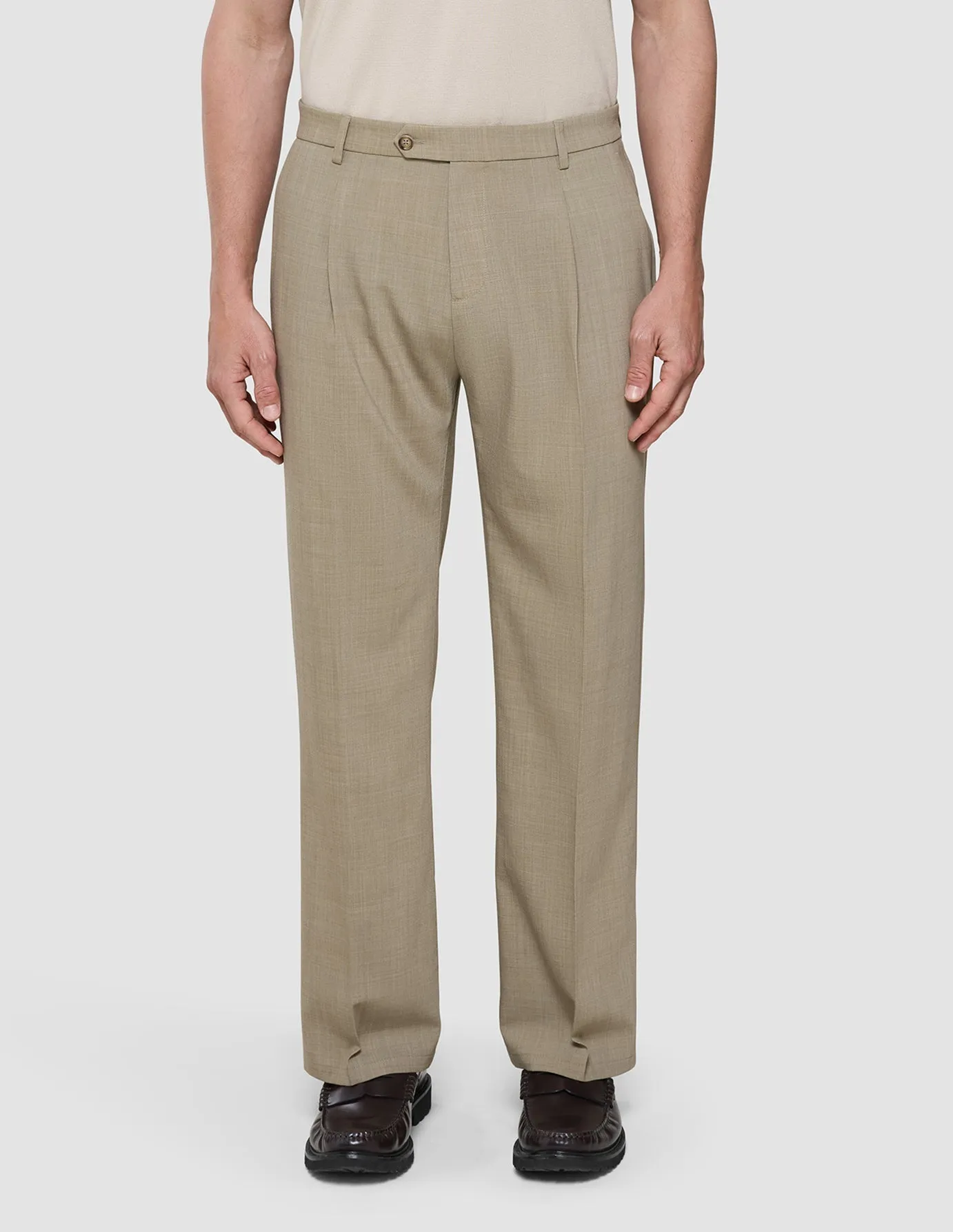 Reflective details Tech Wool Suit Pants Relaxed Fit Sand