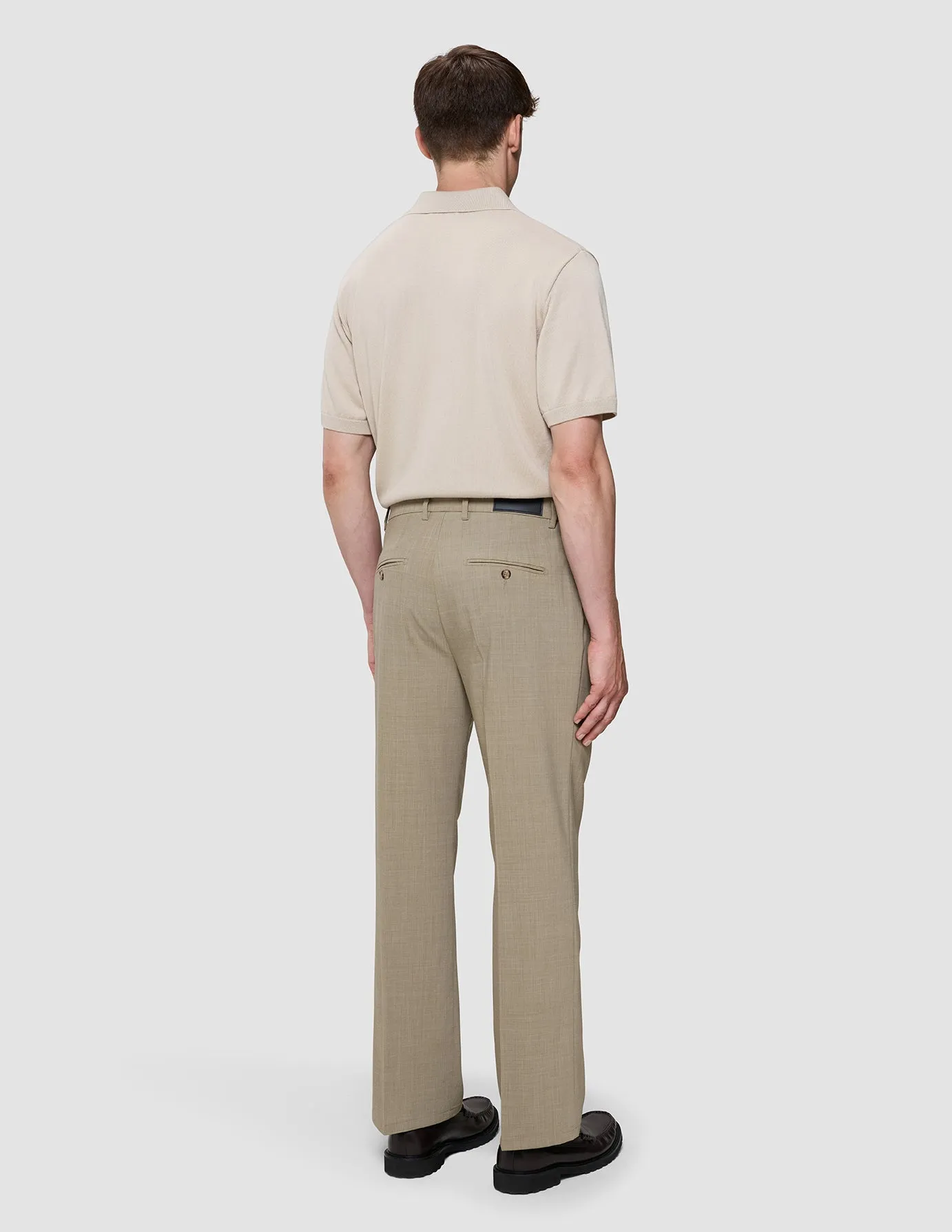 Comfortable Look Wear Modern Utility Tech Wool Suit Pants Relaxed Fit Sand