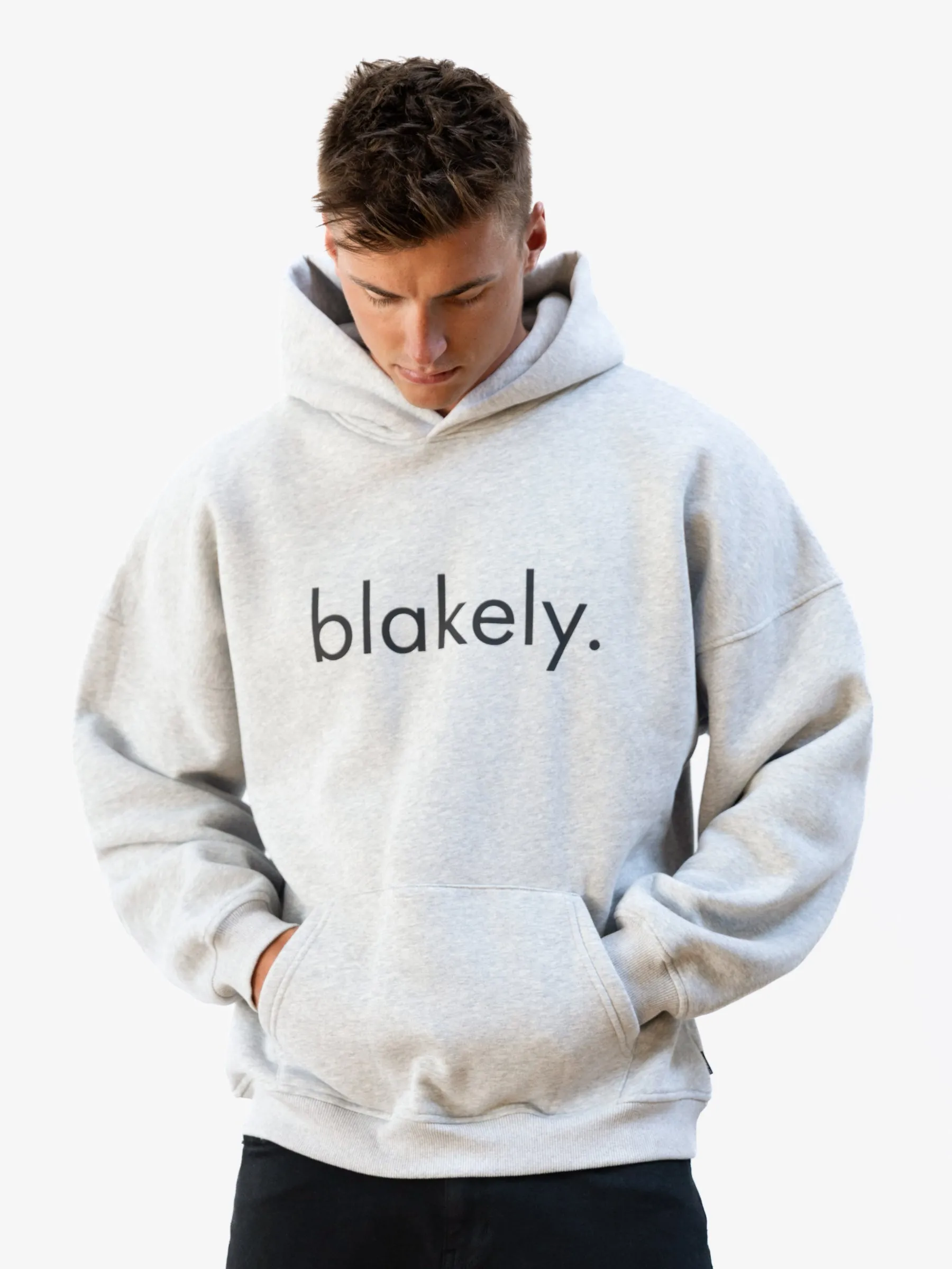 Fashionable Item informal gathering Logo Relaxed Hoodie - Marl Grey