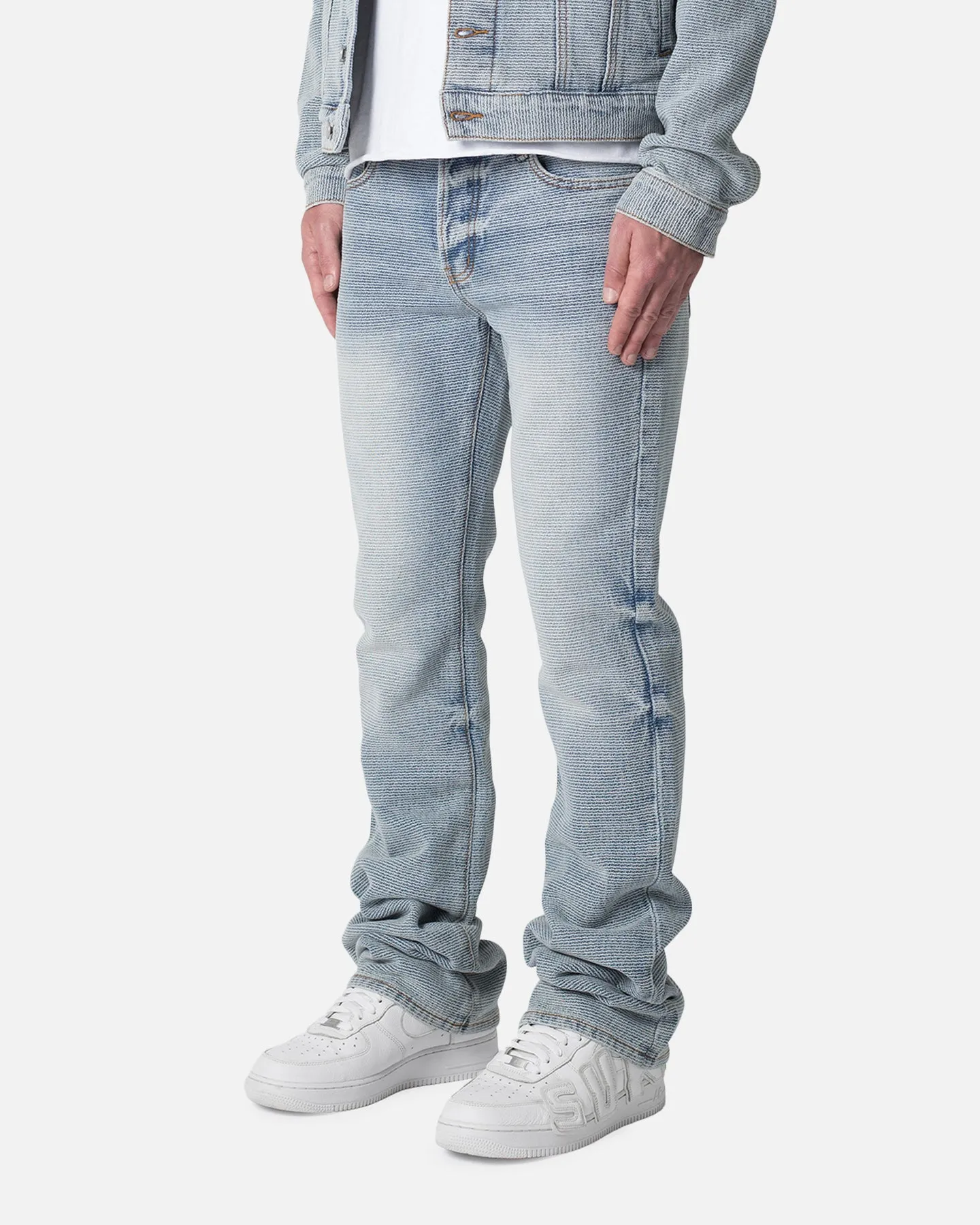 Nature Lover Gym Ready Music Event MNML B575 Flare Denim Jeans Blue