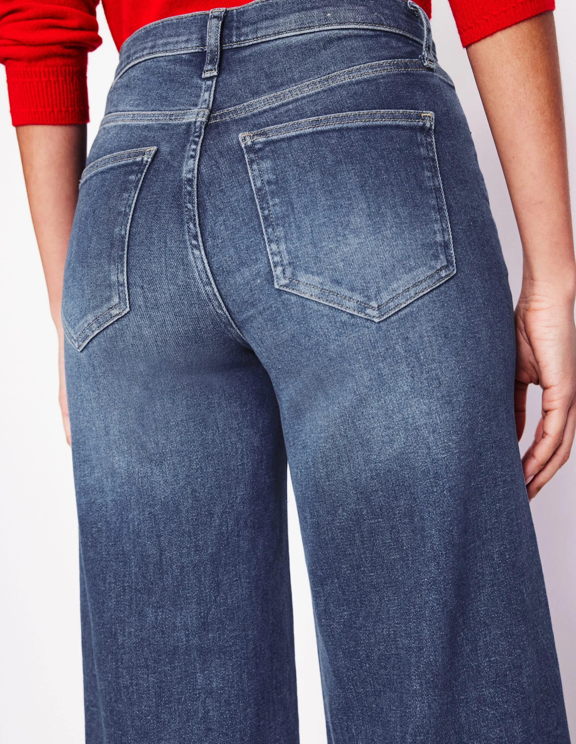 Modern Minimalist Urban Explorer High Rise Wide Leg Jeans-Mid Vintage