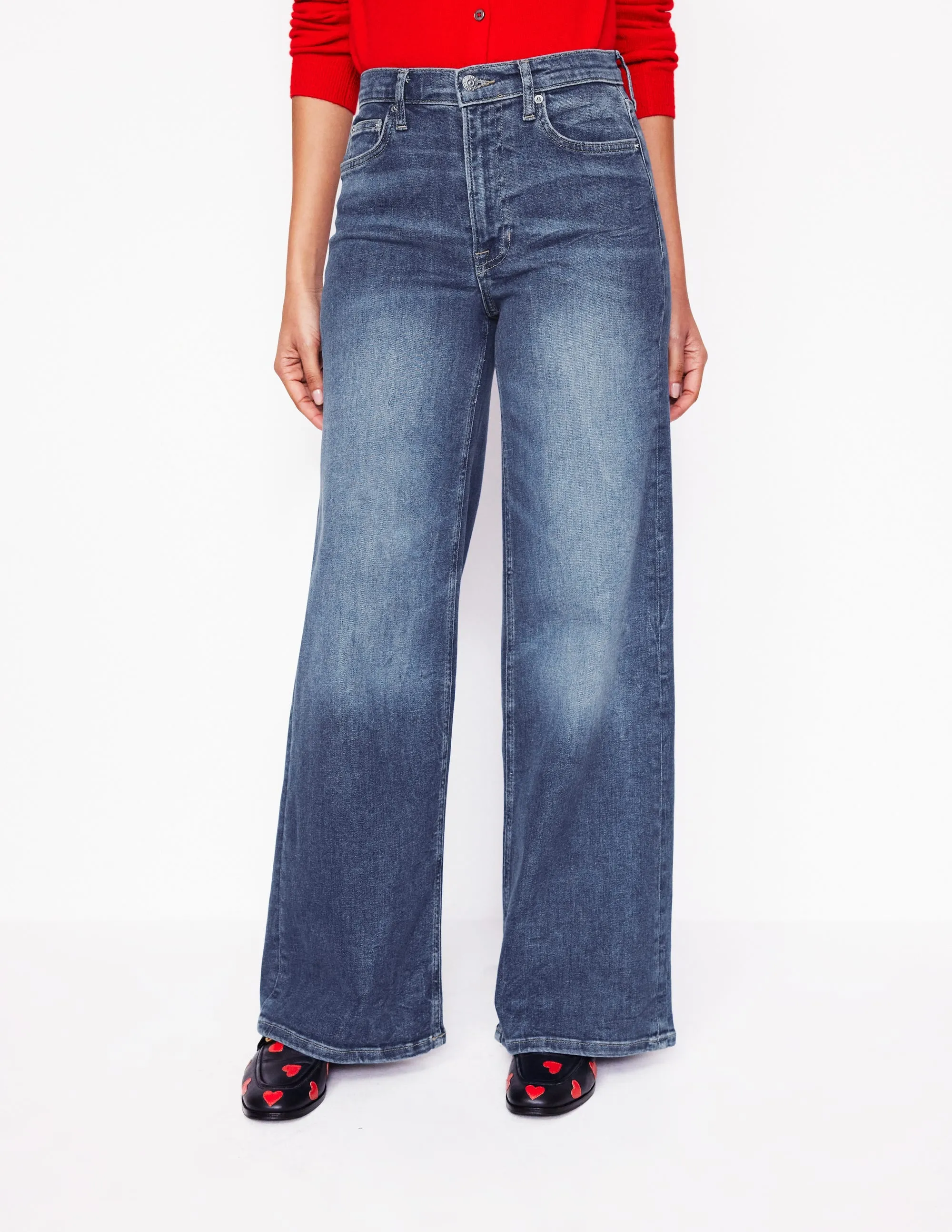High Rise Wide Leg Jeans-Mid Vintage Traveler Gear Slim Fashion Essential