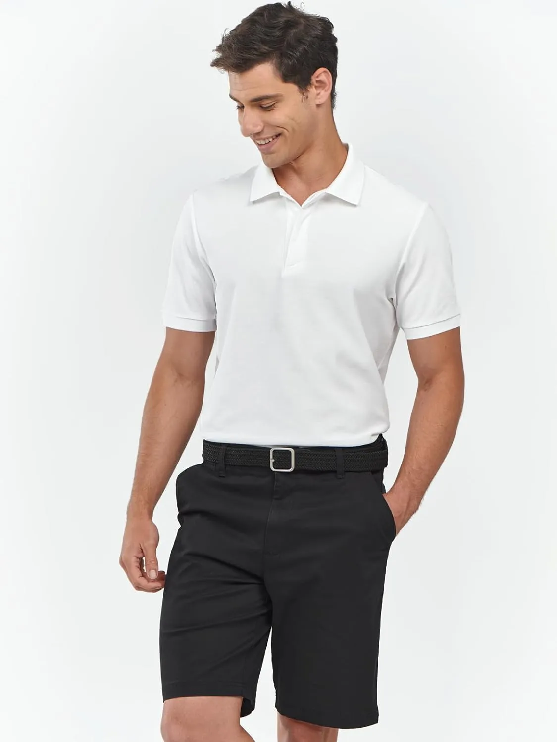 Smart Office Tagless Neck Label Men's Cotton Tennis Polo Shirts Golf Pickleball Casual Knitted T-Shirt
