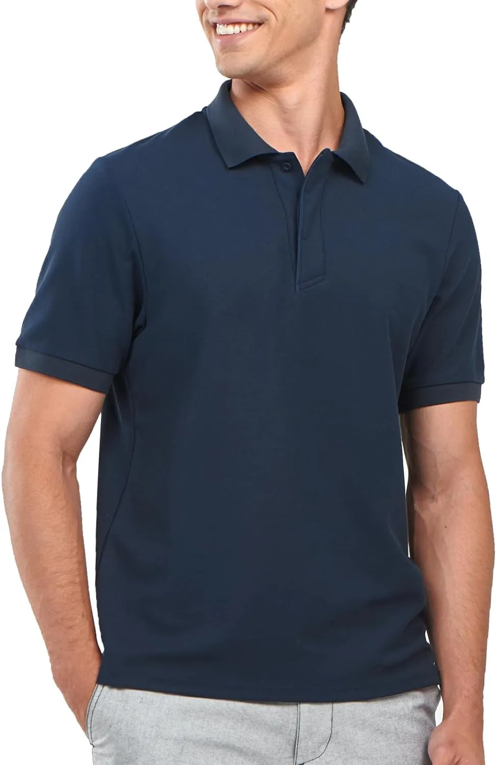 Men's Cotton Tennis Polo Shirts Golf Pickleball Casual Knitted T-Shirt Wrinkle Free Treatment