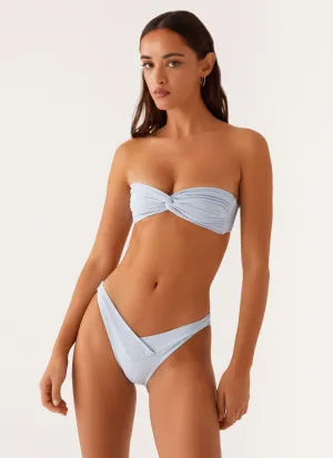 Delta Bikini Bottoms - Blue Colorfast Fabric Tropical Escape
