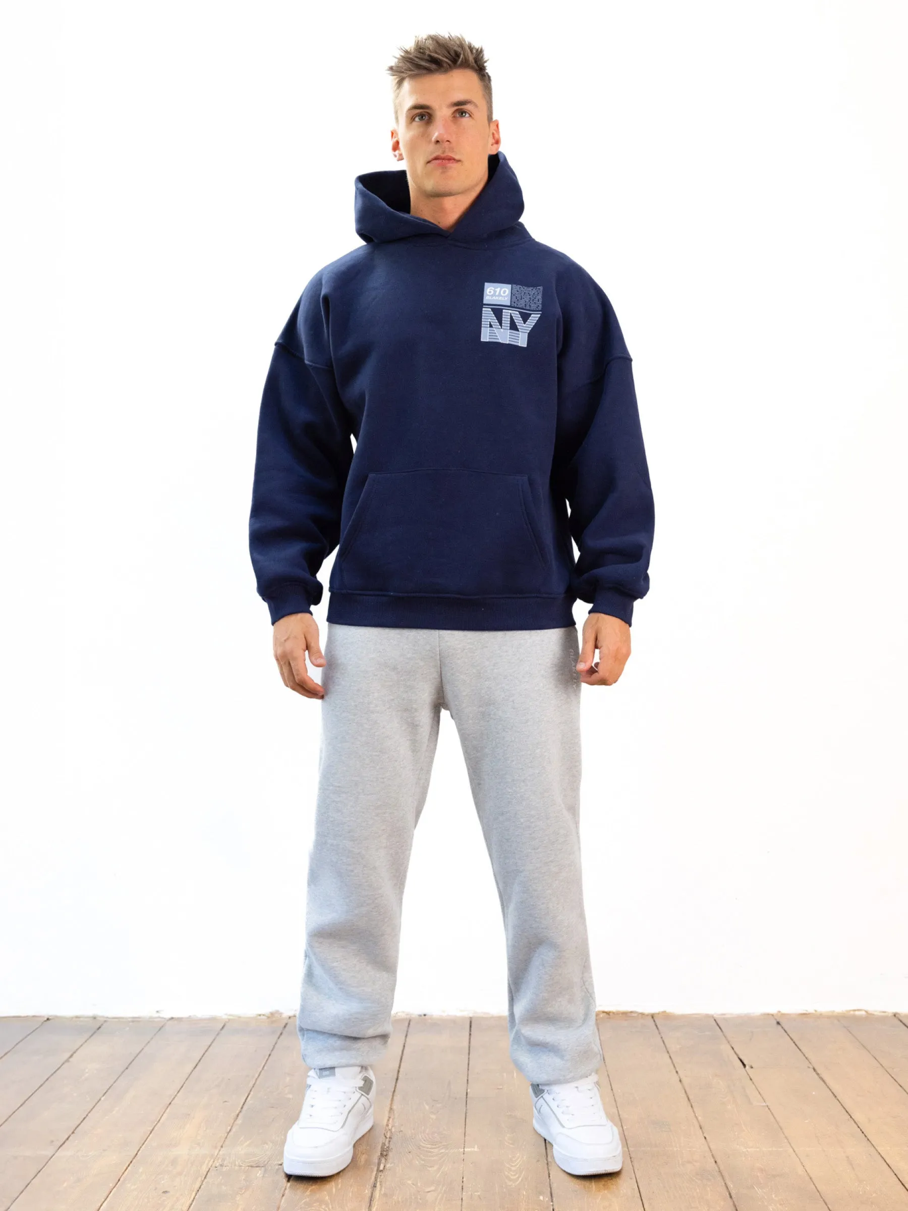 Italic Linear Relaxed Sweatpants - Marl Grey Breathable mesh