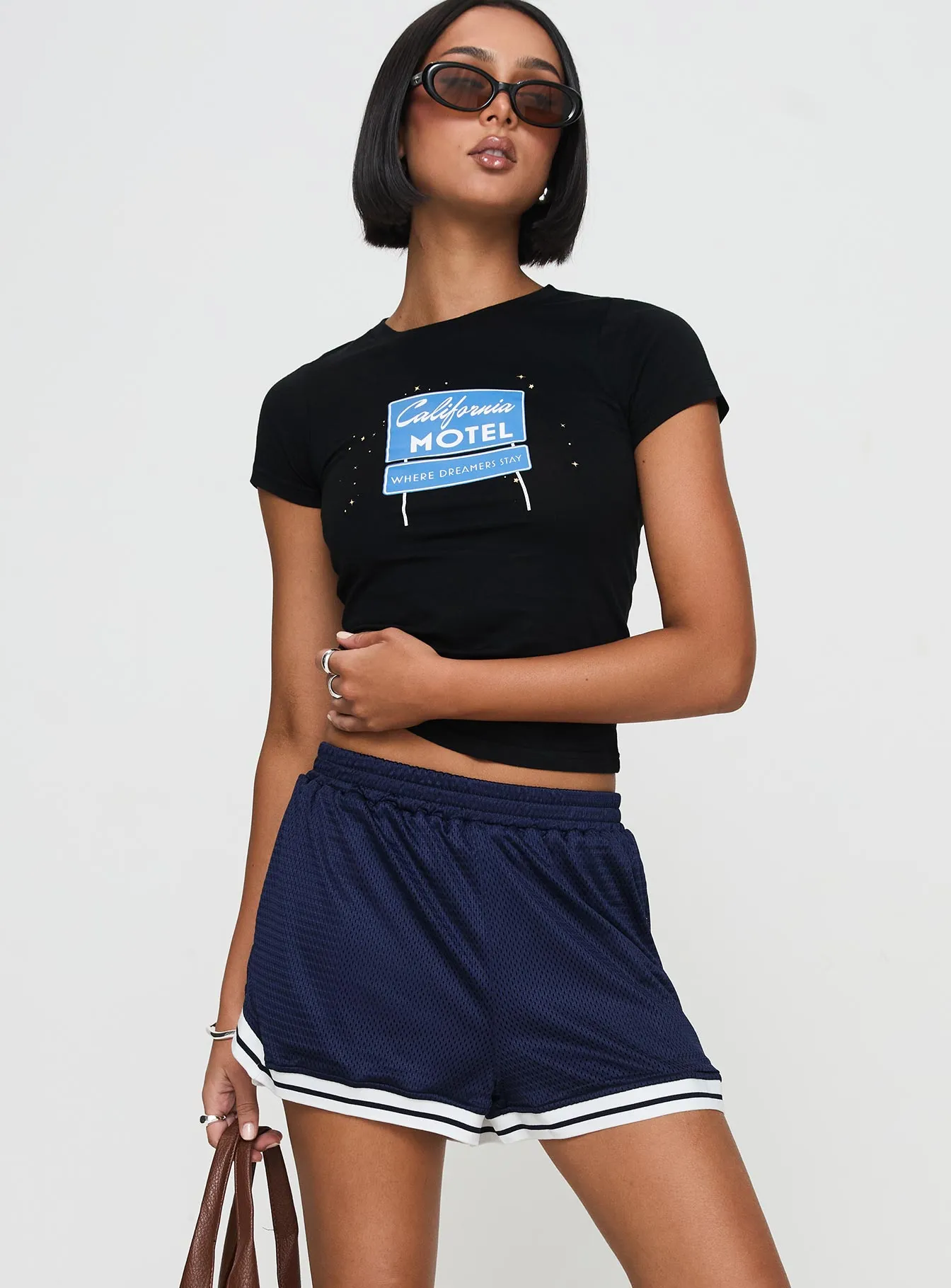 Longer Days Short Navy DoubleLayered Structure