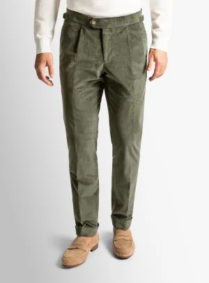 Comfortable Stretch Chilly Day Ready Sienna Corduroy Green Trousers