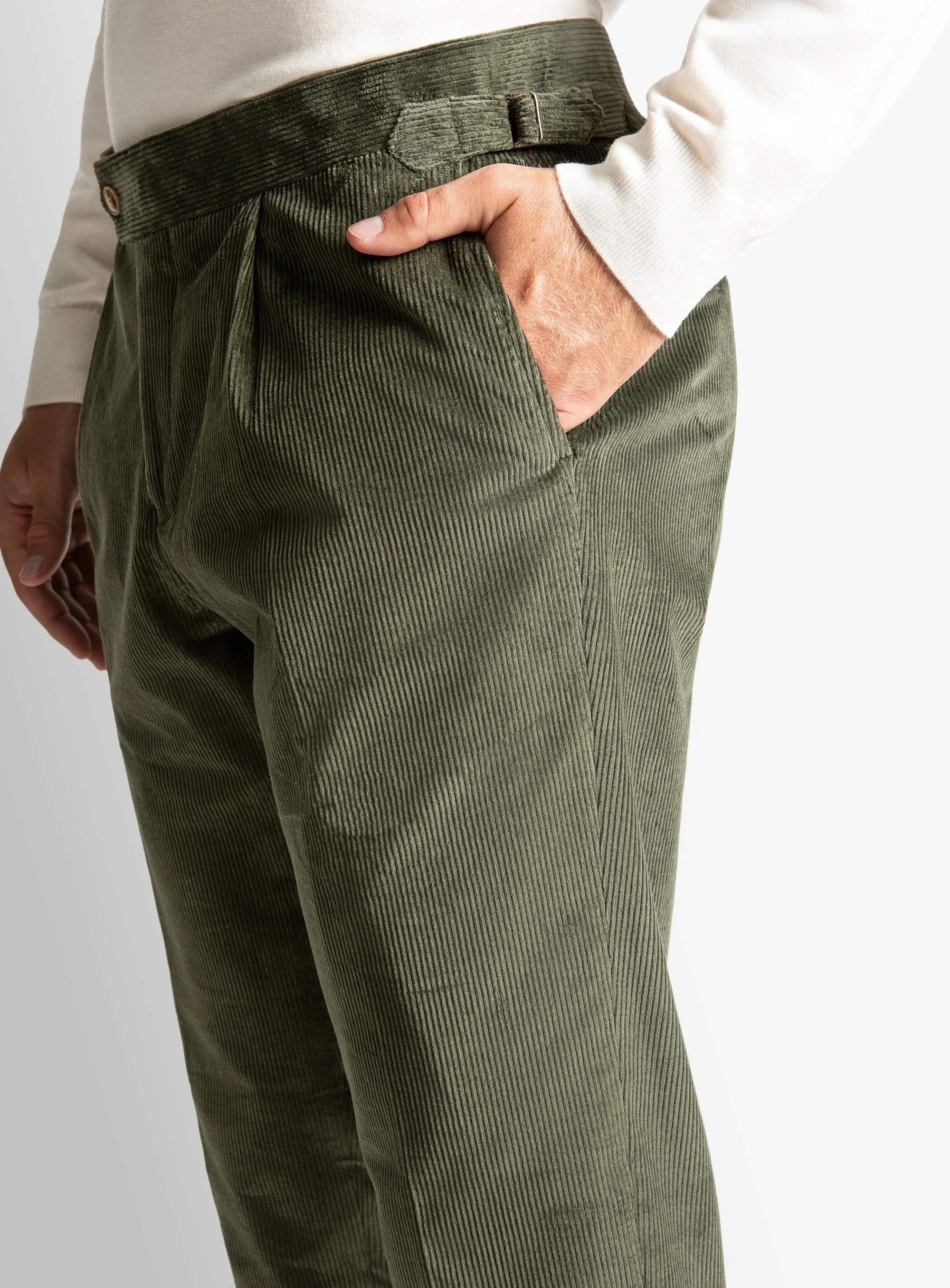 Premium Quality Sienna Corduroy Green Trousers