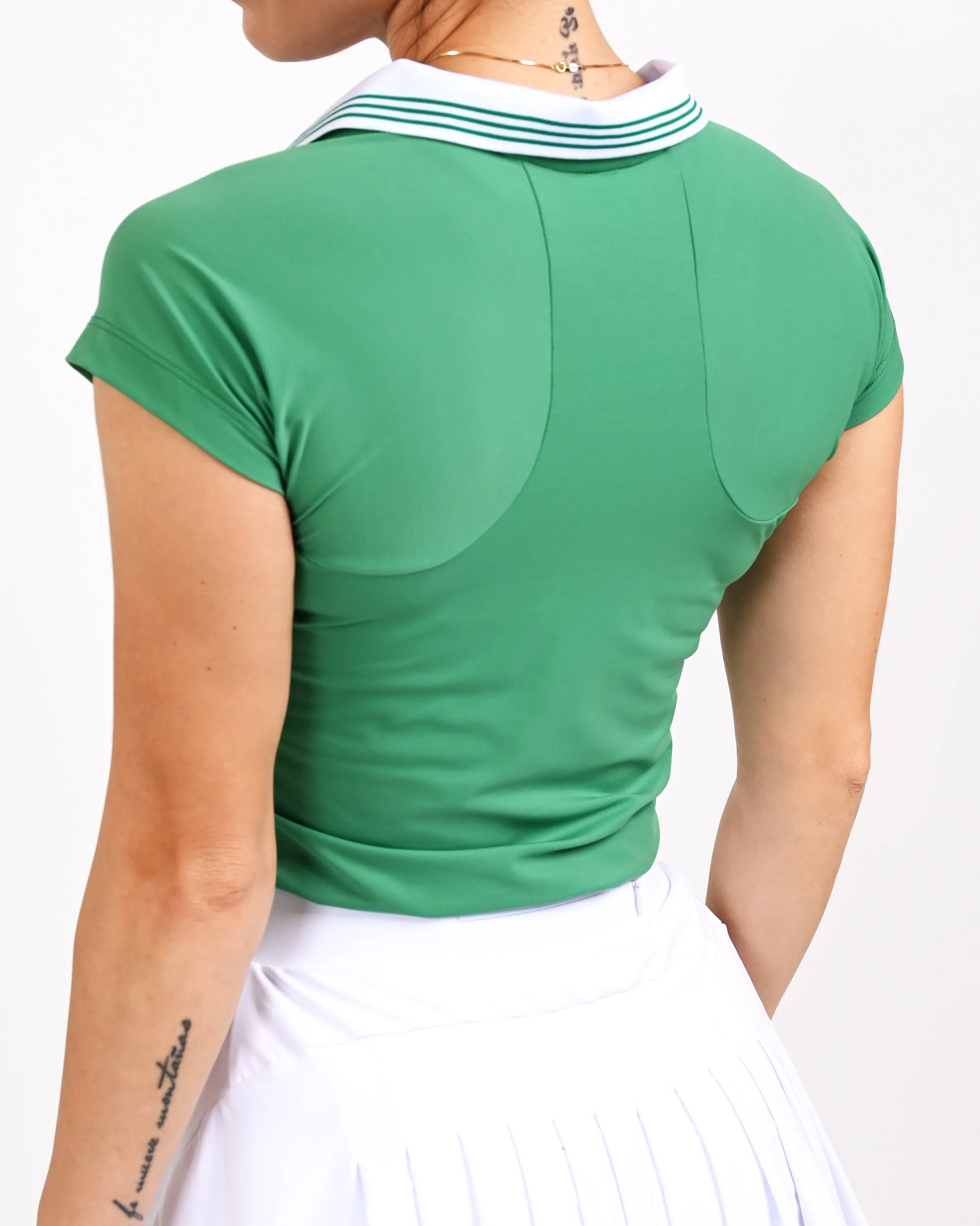 DonnaSport Grand Slam Polo - Verde / Bianco Slim Tailored