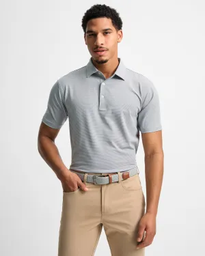 Club Pinstripe Performance Polo DoubleLayered Hem Binding