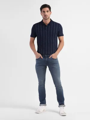 Men's Geometric Polo T-shirt LowMaintenance Fabric