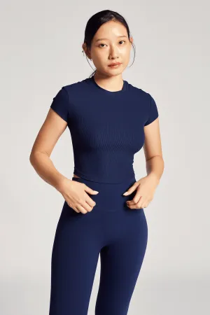 Machine washable spandex blend Baby Tee (Rib) in Dive
