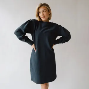 Atlas Ribbed Sweater Dress, Navy Ethical Mode