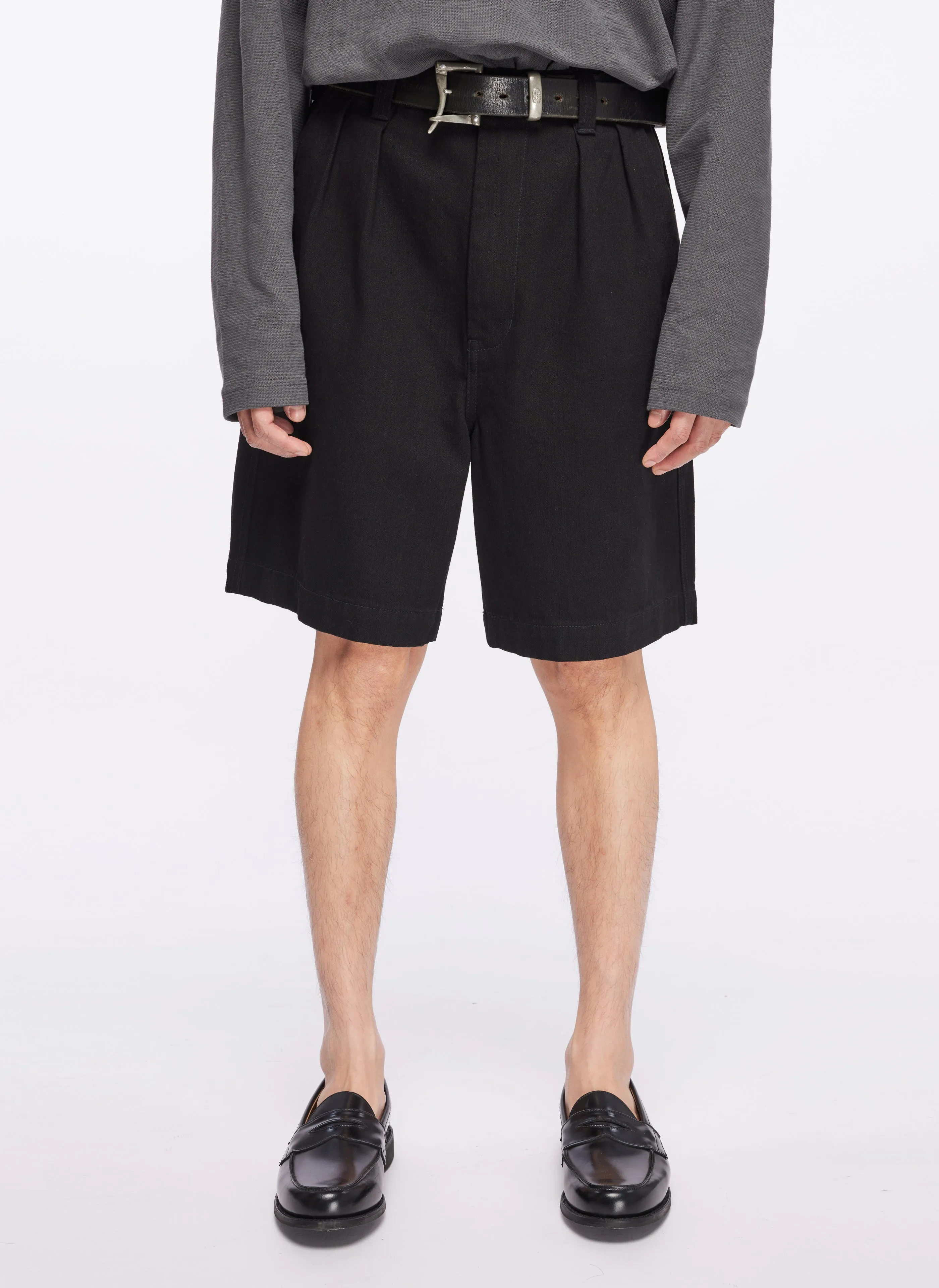 13oz Cotton Polyester Denim Worker Shorts Matte Tone FlexibleJointConstruction