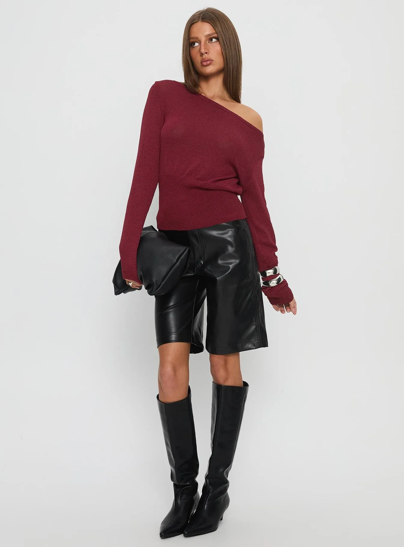 Party Ready Wrenlea Faux Leather Tailored Short Black