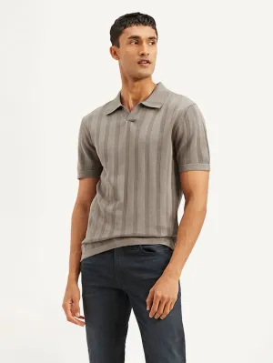 TearResistant Fiber Weekend Outing Men's Redloop Striped Slim Fit Polo T-shirt