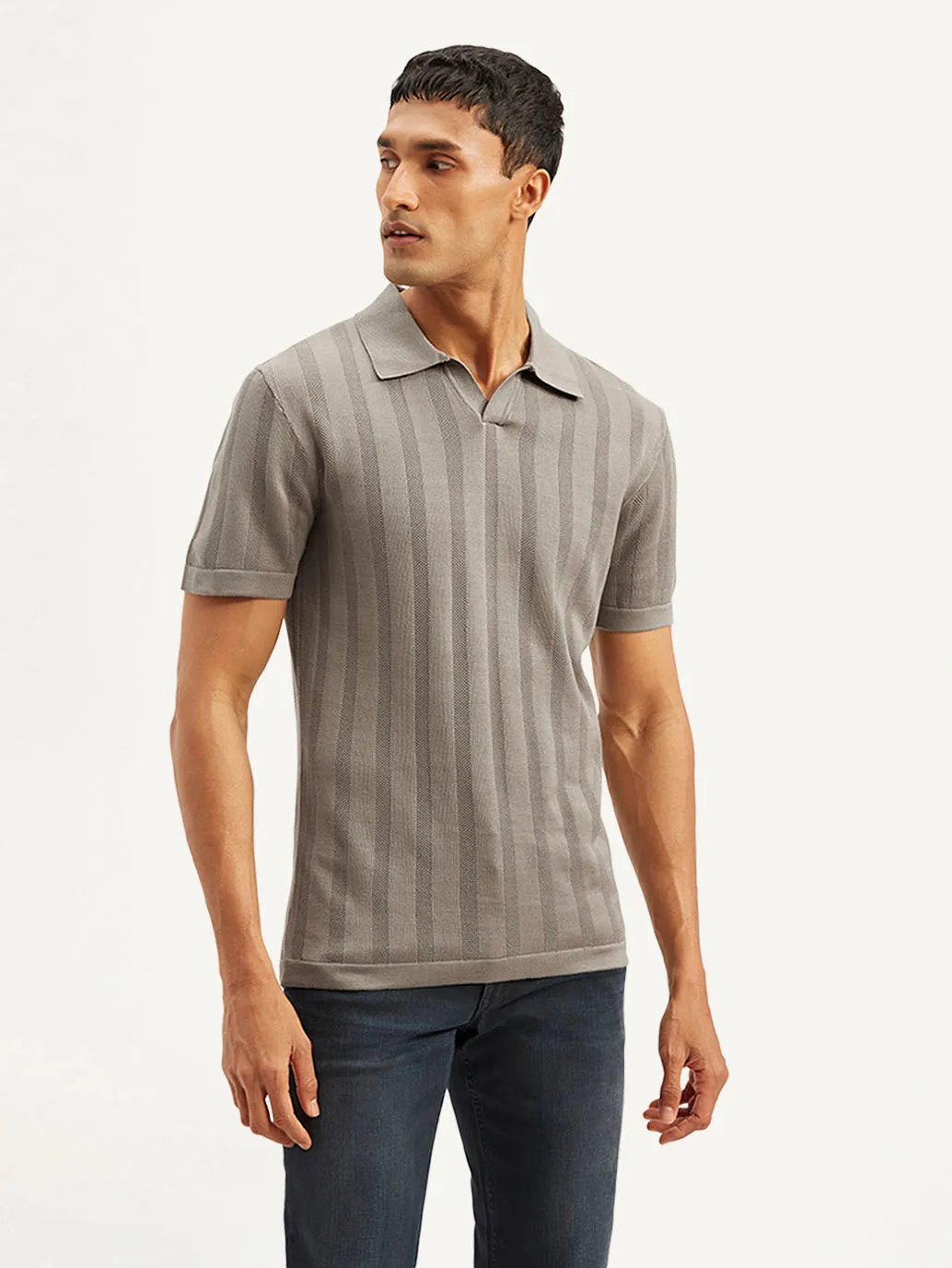 Men's Redloop Striped Slim Fit Polo T-shirt Classic Fit Weekend Vibes
