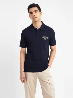 Men's Solid Slim Fit Polo T-shirt AntiStatic Treatment Unstructured Hem