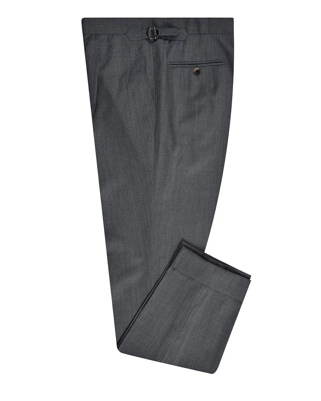 Non Restrictive Cut Mid Grey Wool Dress Pant