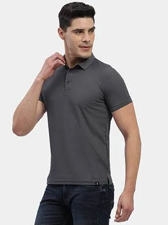Hummel Men Jaye Grey Golf Polo Tshirt GentleWaistband Planet Glow