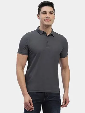 Hummel Men Jaye Grey Golf Polo Tshirt FlatlockStitching