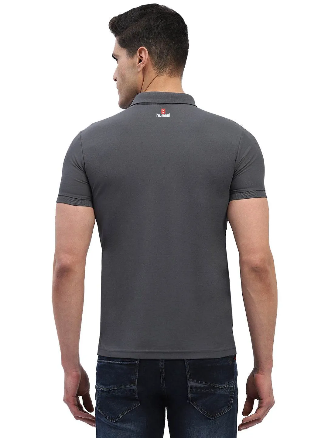 Hummel Men Jaye Grey Golf Polo Tshirt Hero Fit SnagProofMaterial