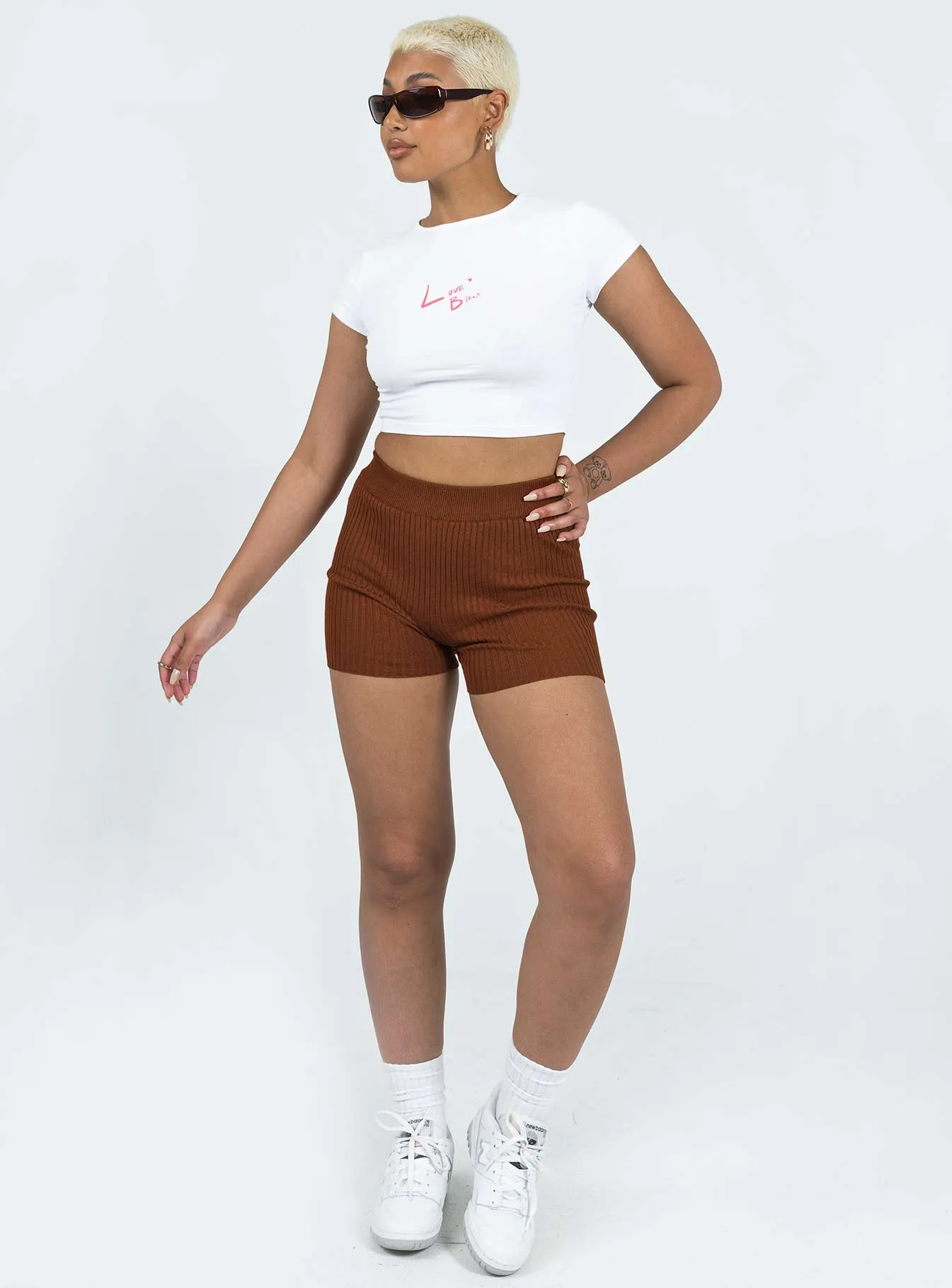 Skylar Bike Shorts Brown LayeredConstruction
