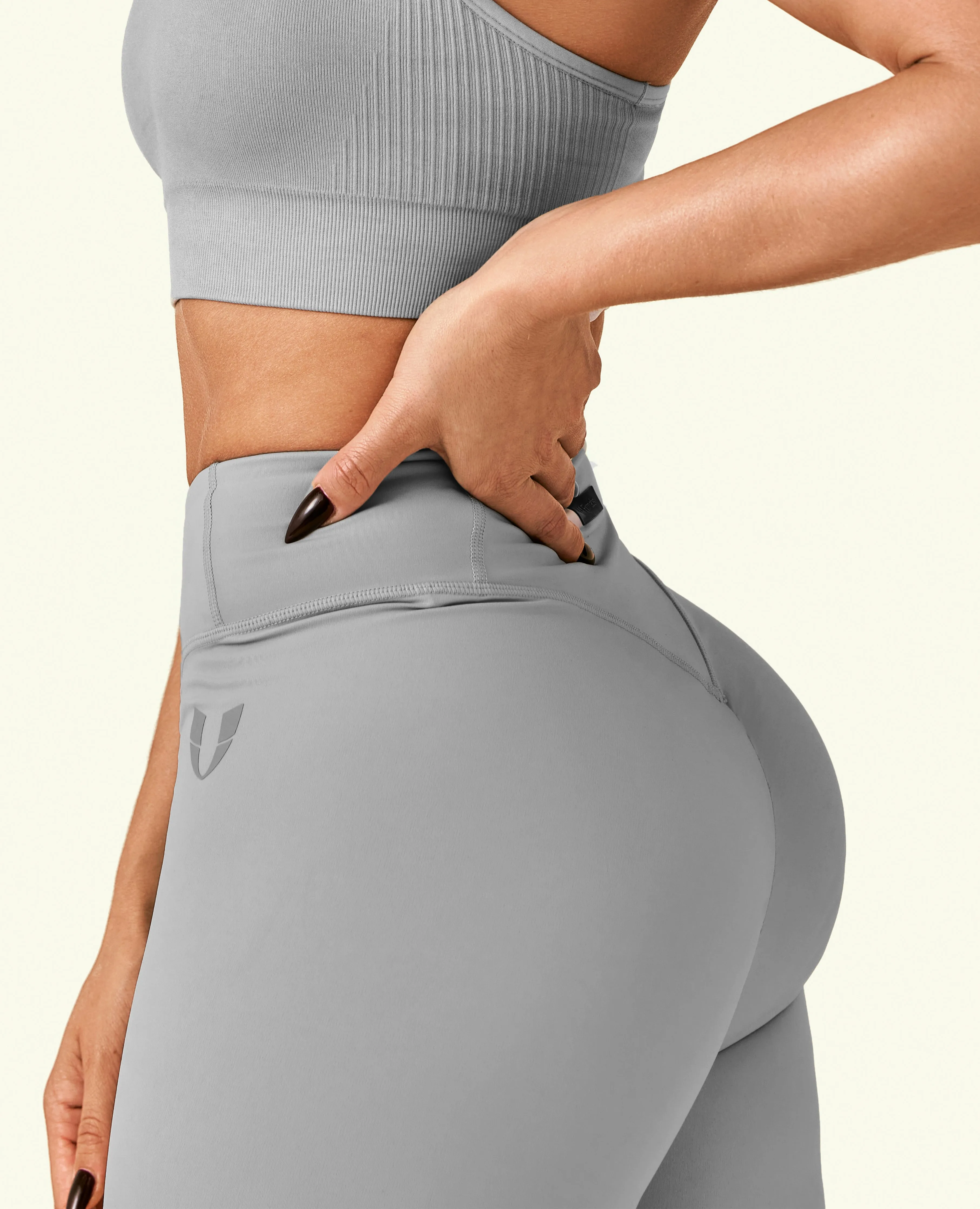 Active High Waist Leggings - Cement Grey vivid color