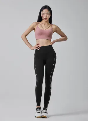 Neo Mode Organic Cotton Certification Black Label Signature 360N Logo Line Leggings