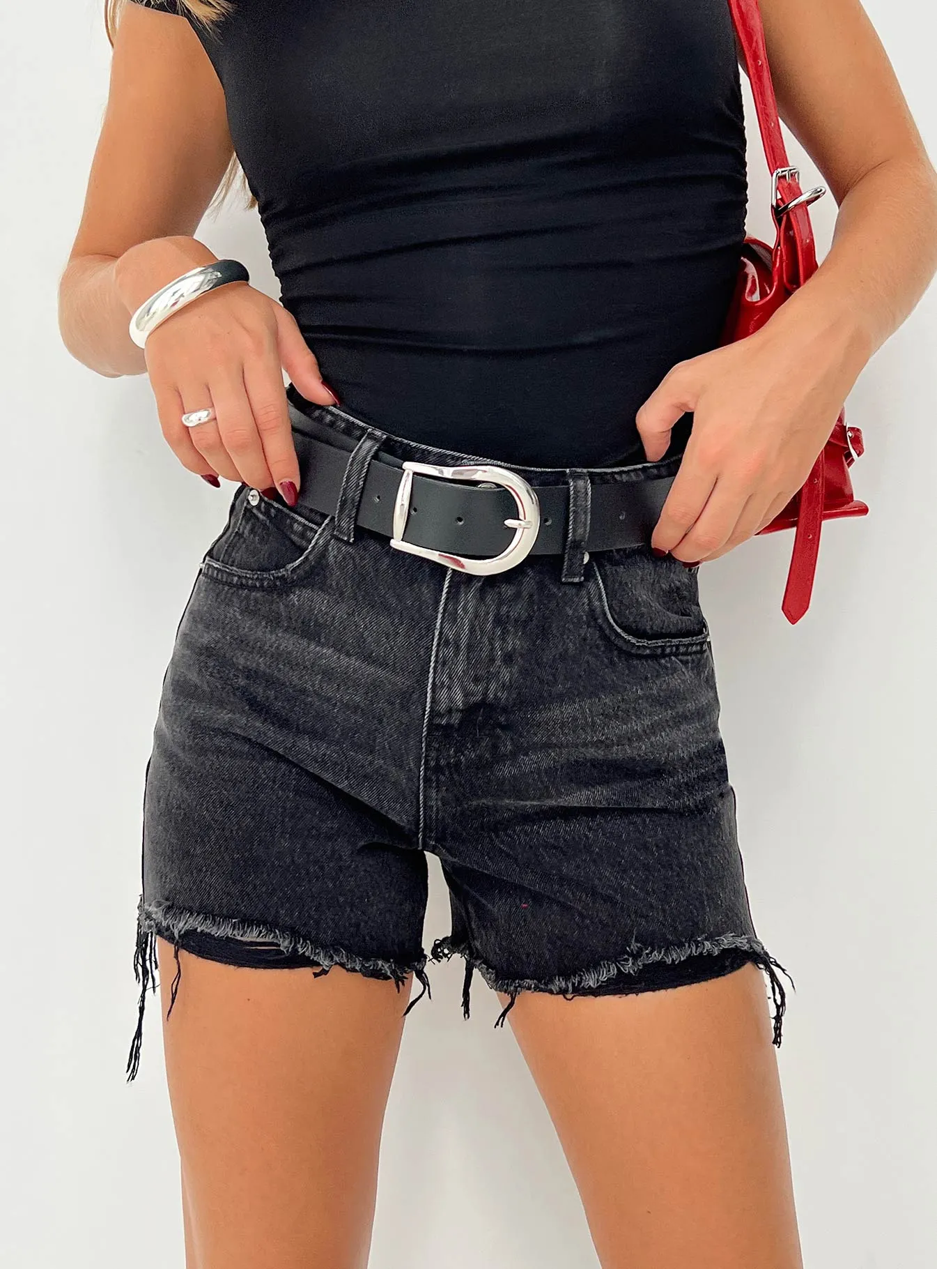 Dream Feel Laurena Denim Shorts Black