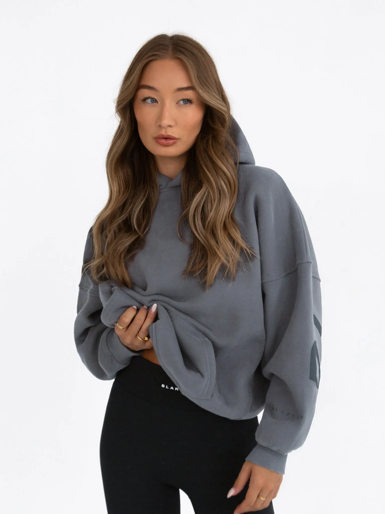 Relaxed Comfort Christmas wear Tonal Isabel Oversized Hoodie - Charcoal