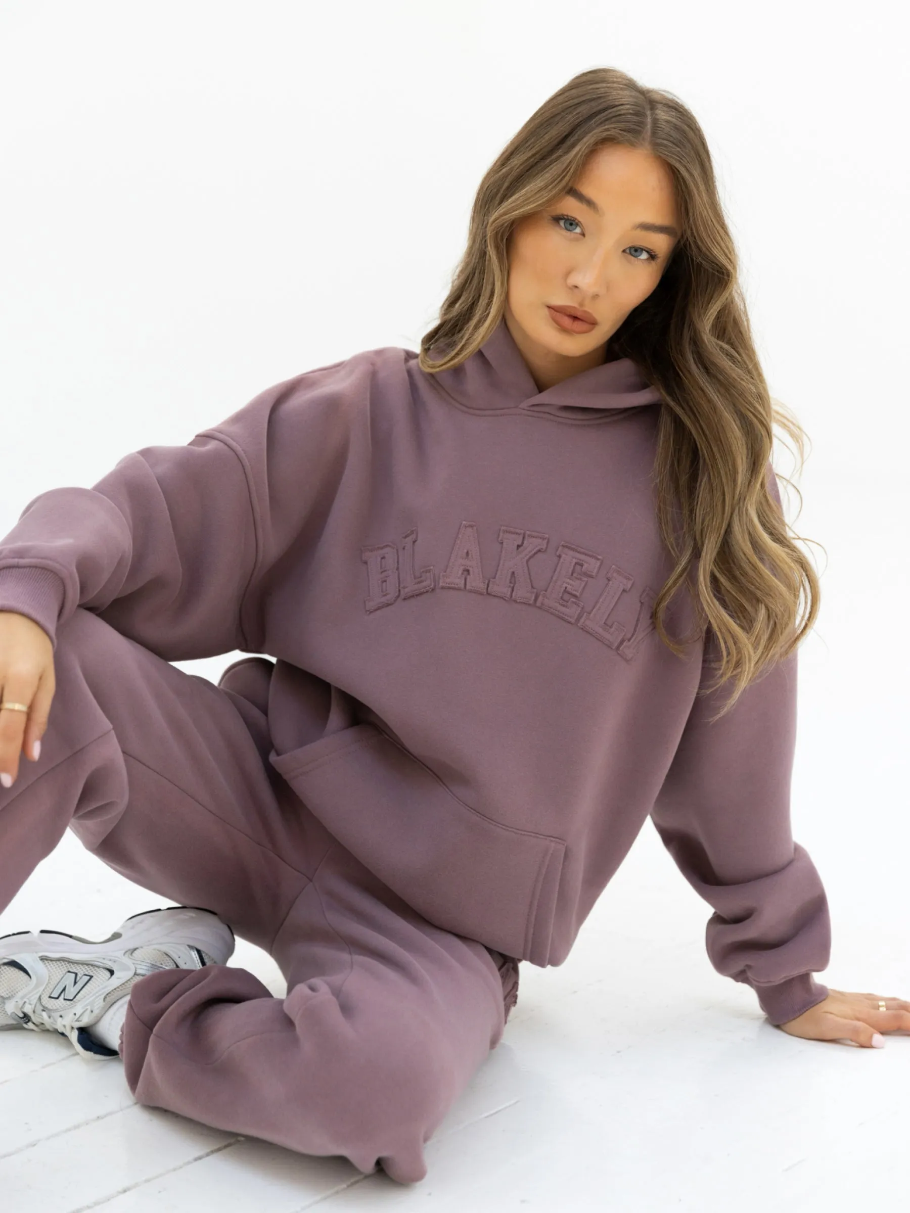 Gerbil like disabled friendly Tonal Varsity Oversized Hoodie - Soft Mauve