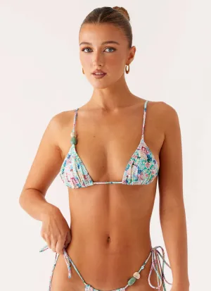 Ryland Bead Bikini Top - Santorini Floral Sporty Style