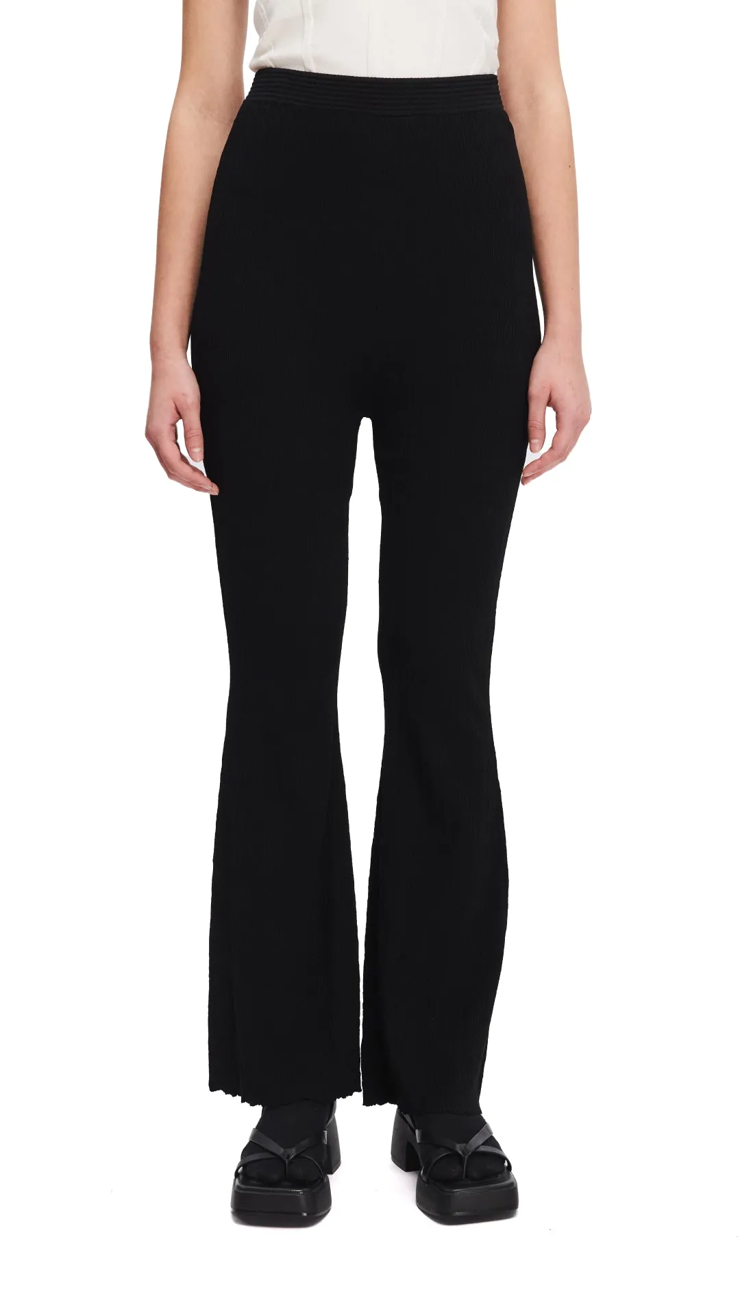 Fresh Glow Mediterranean Air Knitted Boot-cut Pants