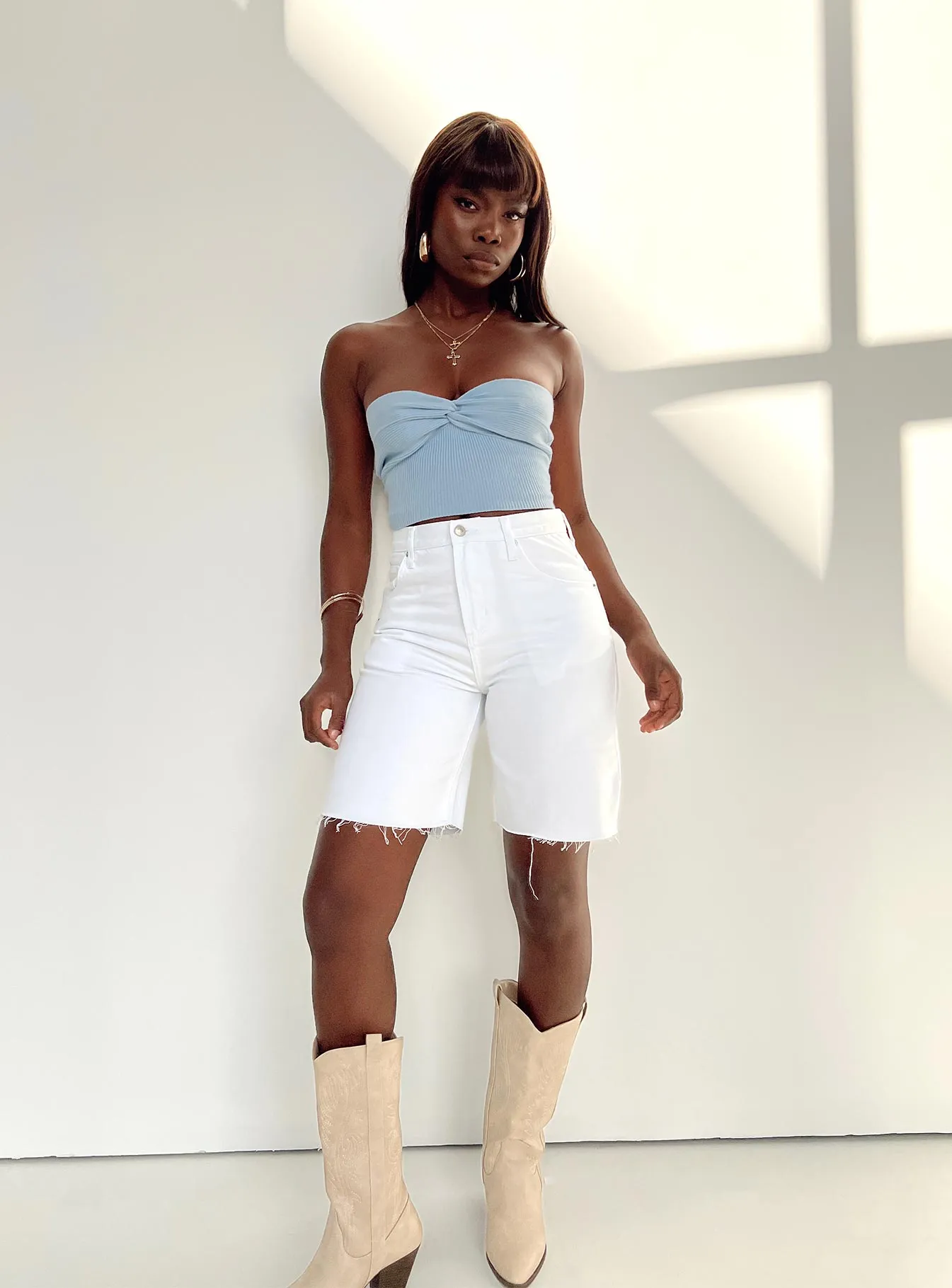 Get It Shorts White Denim China Cool