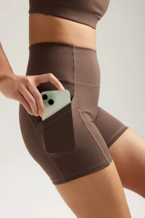 Pocket Shorts (Mini 4") in Espresso Fair trade yoga clothing