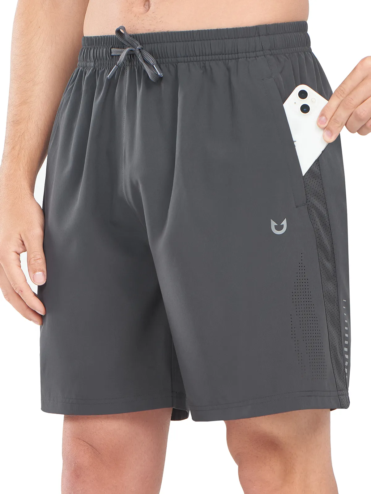 Practical Wear Men's Gym Sweat Shorts Moisture Wicking 7 Inch Running Tennis Shorts