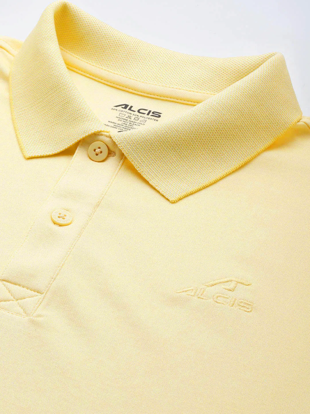 ButtonDown Collar FourButton Placket Alcis Men Polo Collar Anti Static Slim Fit Sports T-shirt