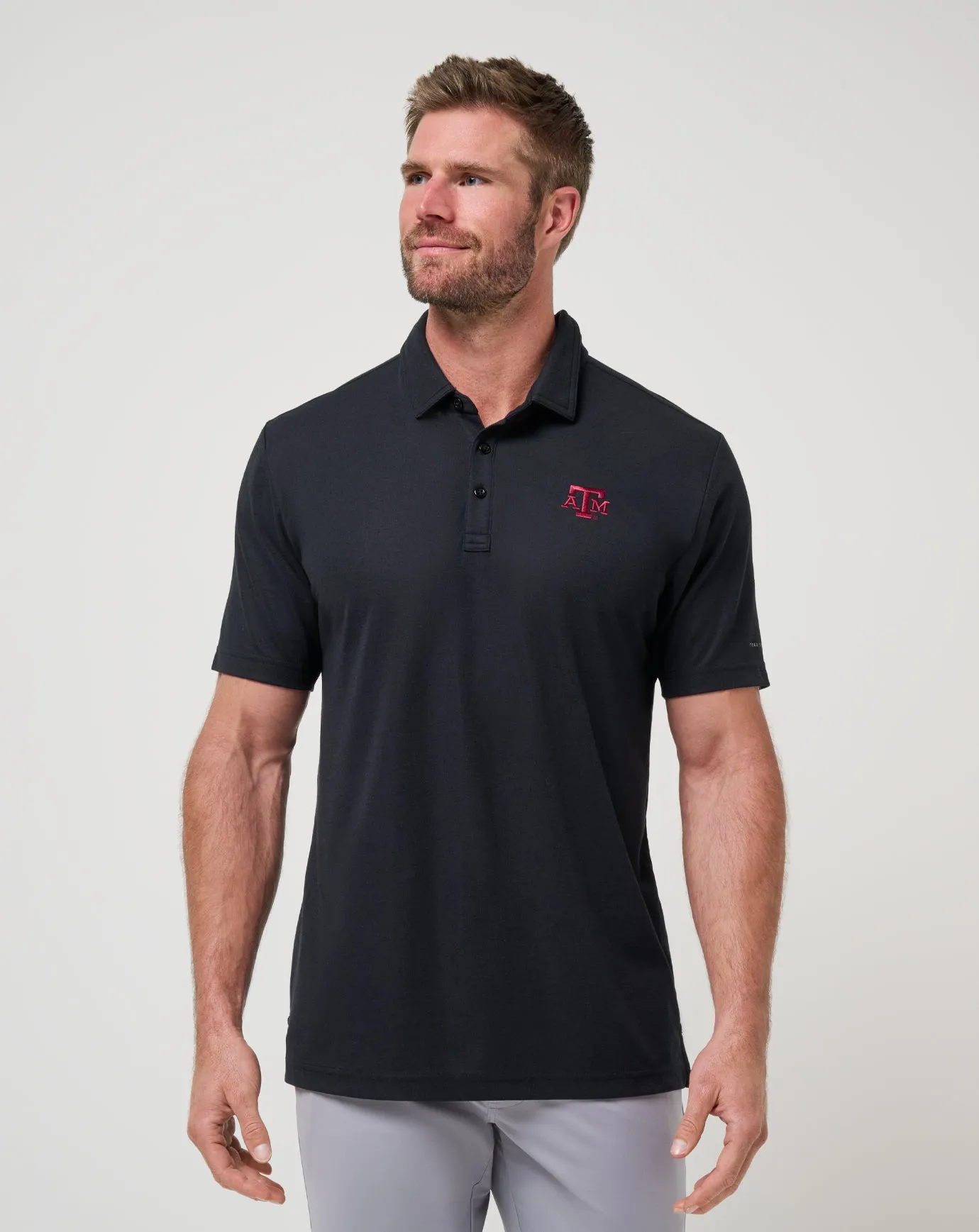 Tailored Silhouette Placket Reinforcement Texas A&M School Pride Polo