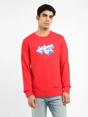 Men's Brand Logo Crew Neck Sweatshirt Elastic hem volleyball outfit