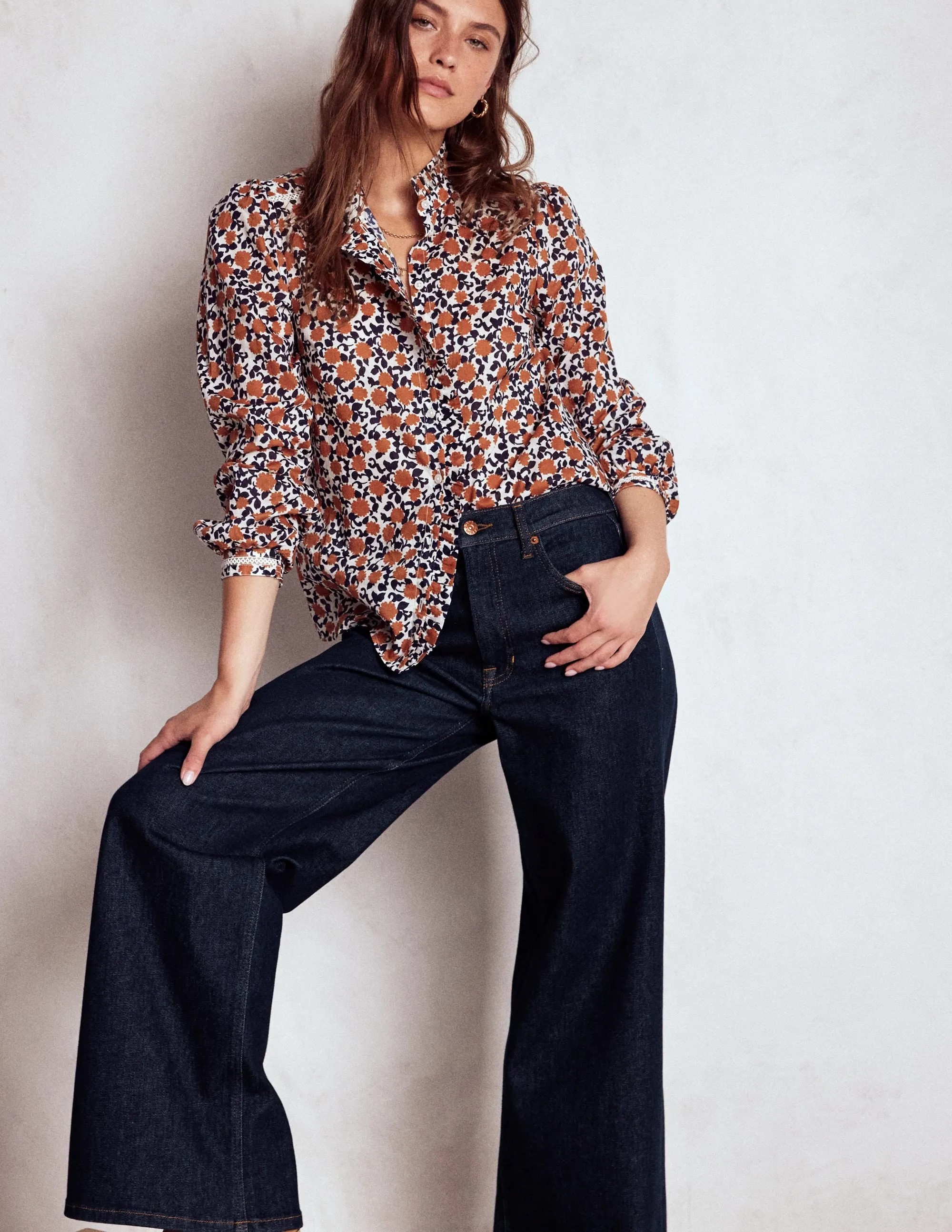 High Rise Wide Leg Jeans-Indigo Rinse Core Layer